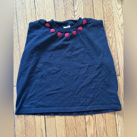 FARM Rio Tops - FARM Rio Black Beaded Heart Tank - Size Large